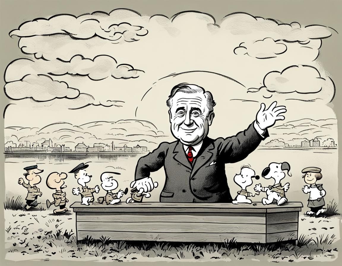 U.S. President Franklin Delano Roosevelt as a Peanuts charac...