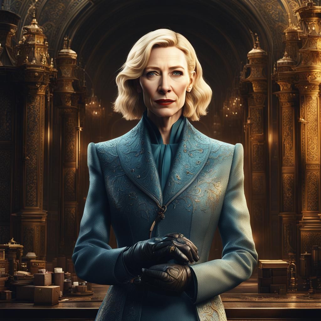 Cate Blanchett as a Spy: Detailed Digital Painting