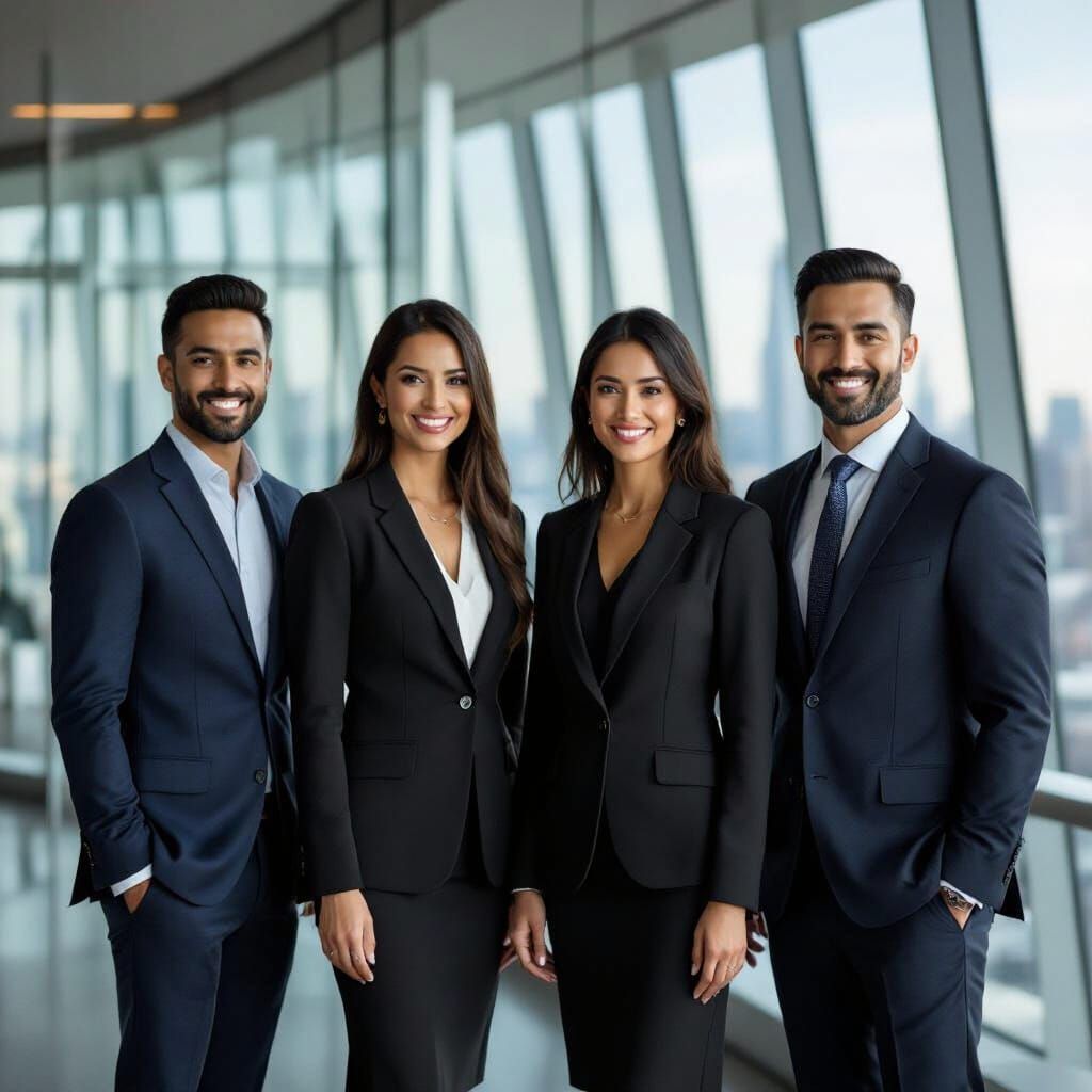 Diverse Professionals in Corporate Office Setting