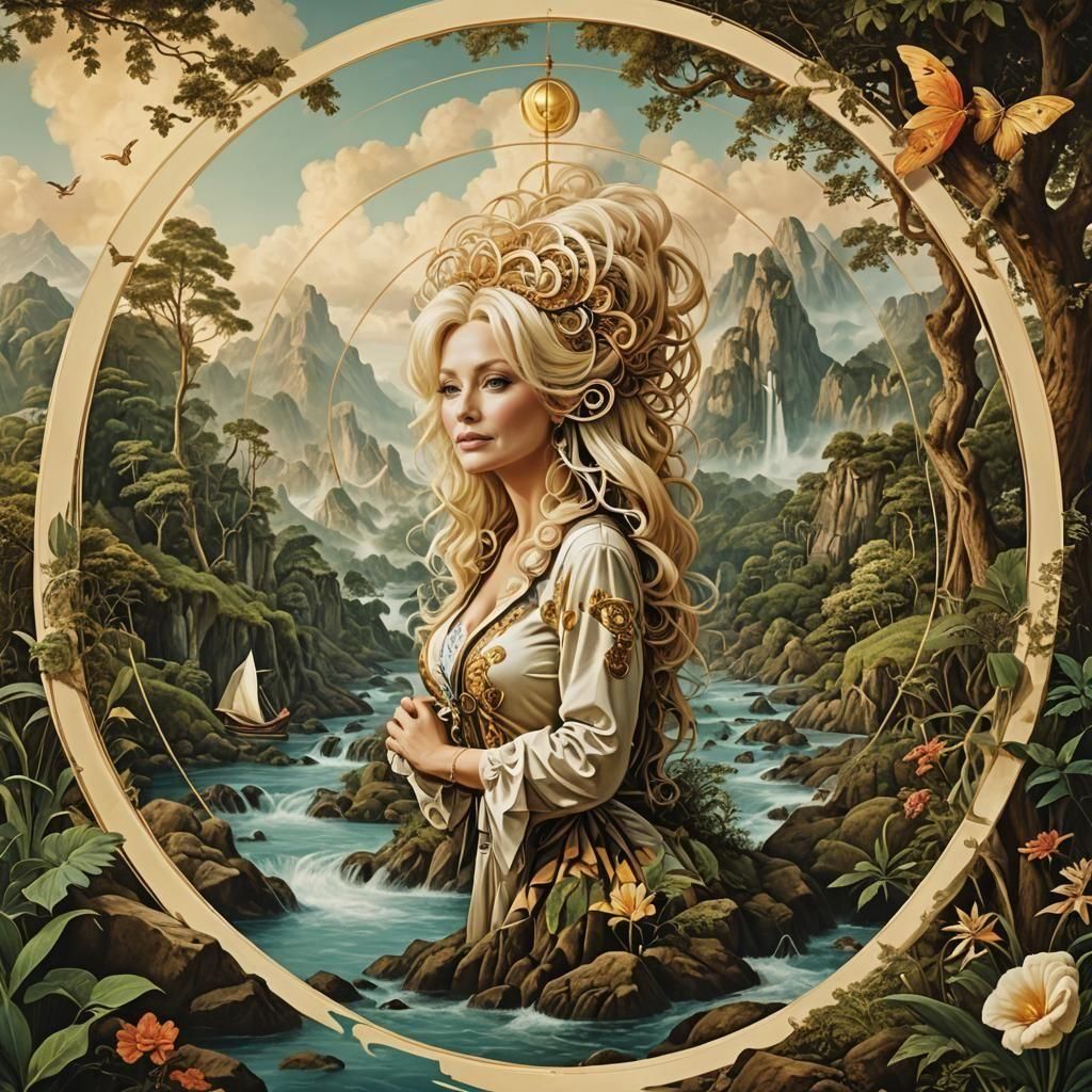 Surreal Dreamcore Islands Floating in a Stream