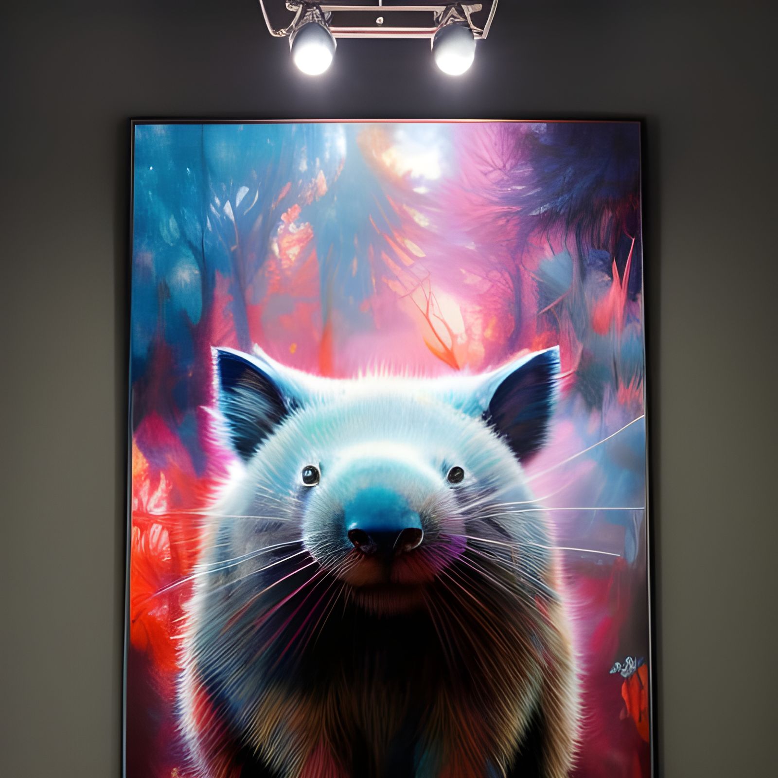 Wombat Masterpiece in Turquoise Ink Flow