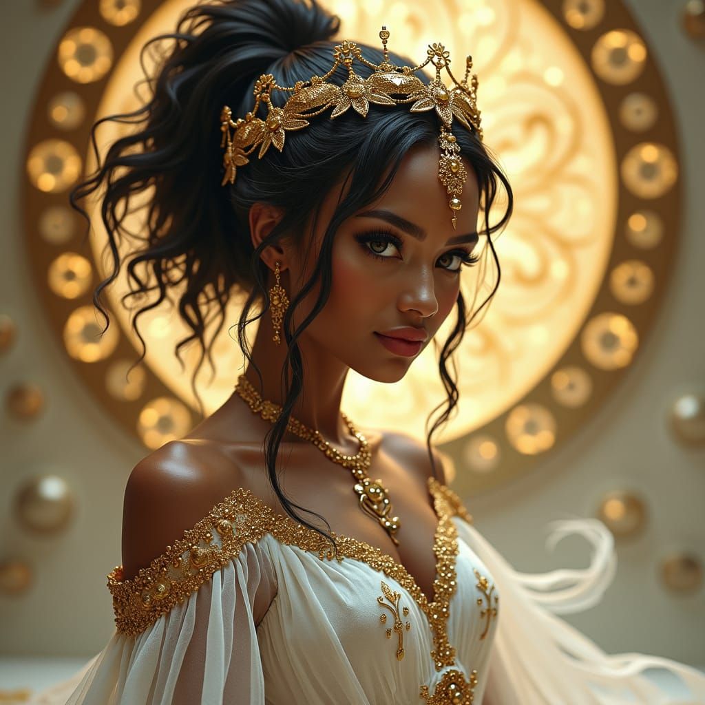 Aasimar Princess in Art Nouveau Style