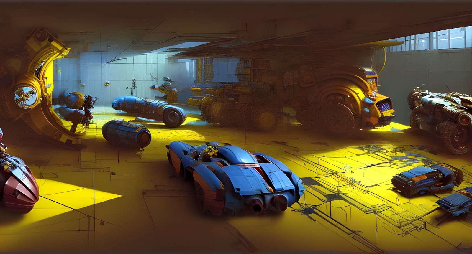 Futuristic Garage (look like toys!😂)