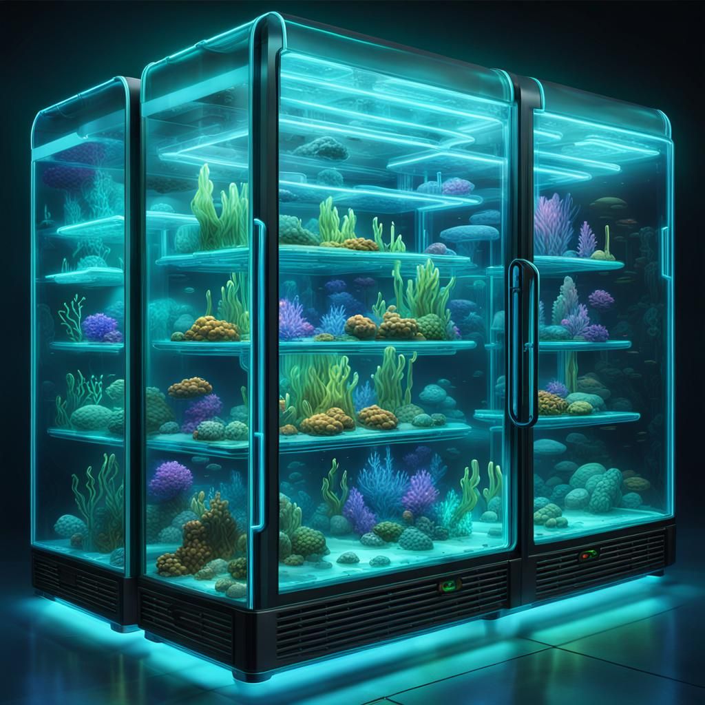 Bioluminescent Underwater Sci-Fi Research Complex