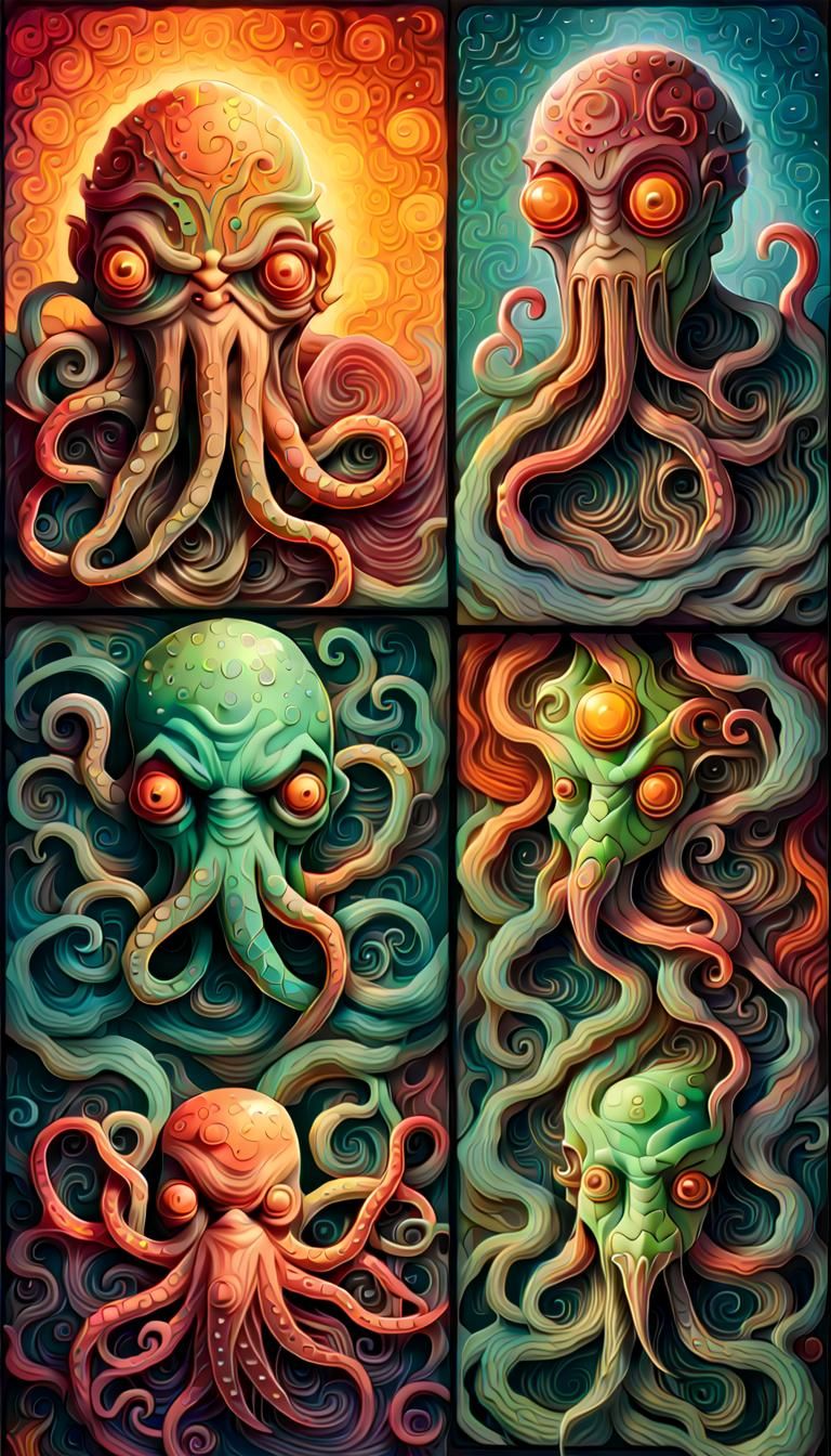 Lovecraftian Horrors: Eldritch Canvases in Surreal Style