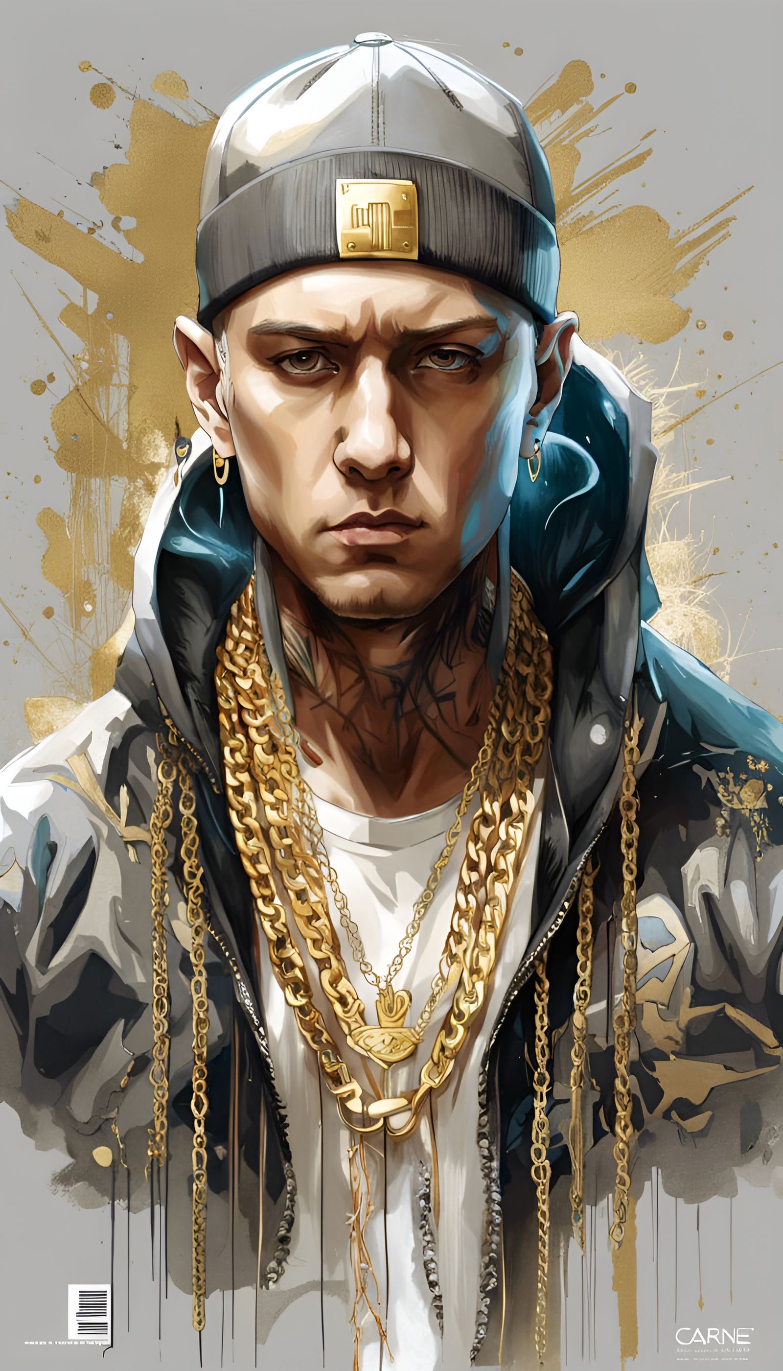 Eminem Anime Sketch in Photorealistic Style