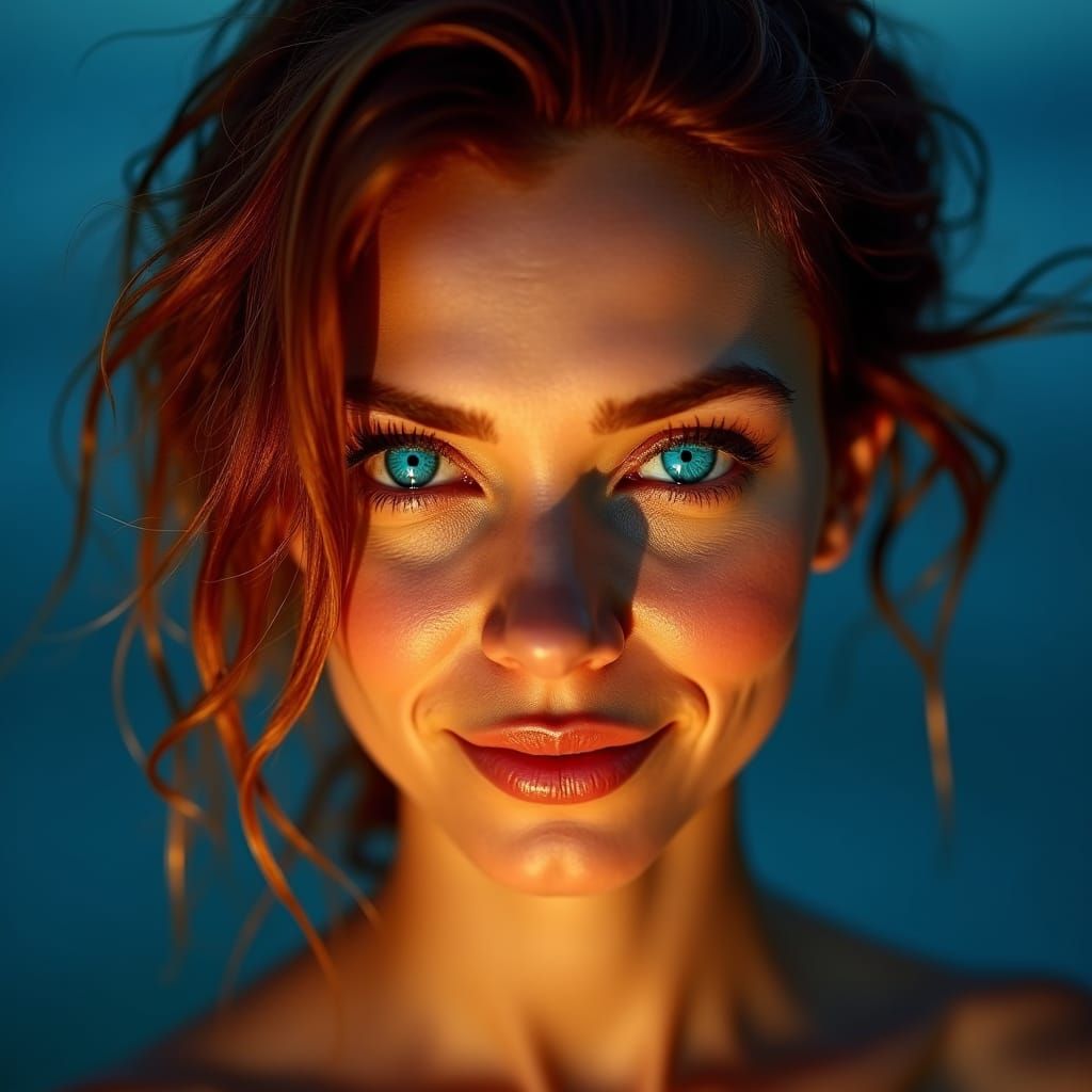 High-Contrast Portrait in Golden Hour Lighting