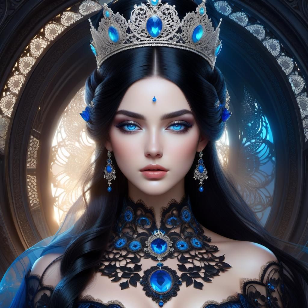 Beautiful Woman with Crown: Digital Painting