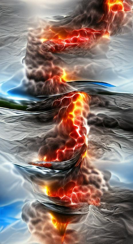 Fiery Lightning Tornado in VRay Digital Art