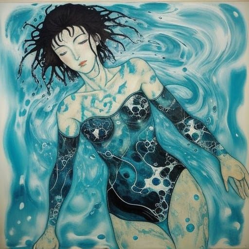 Surreal Zen Mystic Underwater Drowning Art