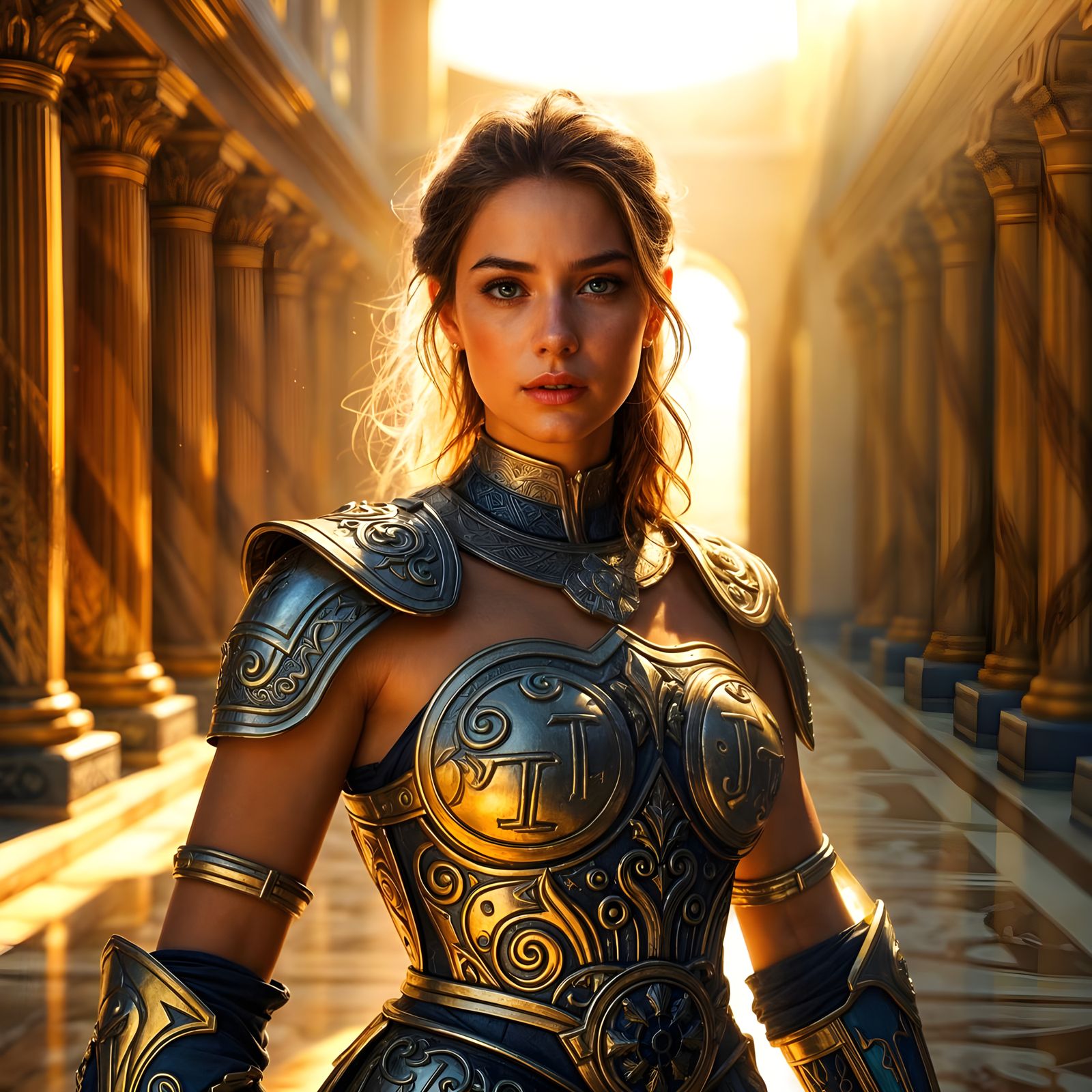 Ethereal Warrior of Wisdom, Radiating Unyielding Resolve in ...