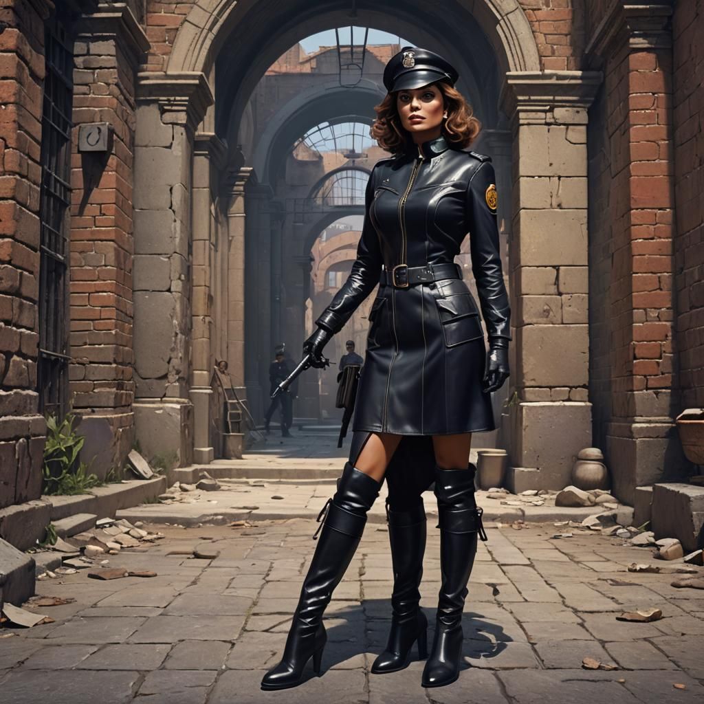 Dominant Prison Guard in Dark Fantasy Style