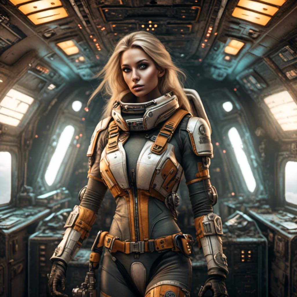 Female Space Captain on Military Spaceship