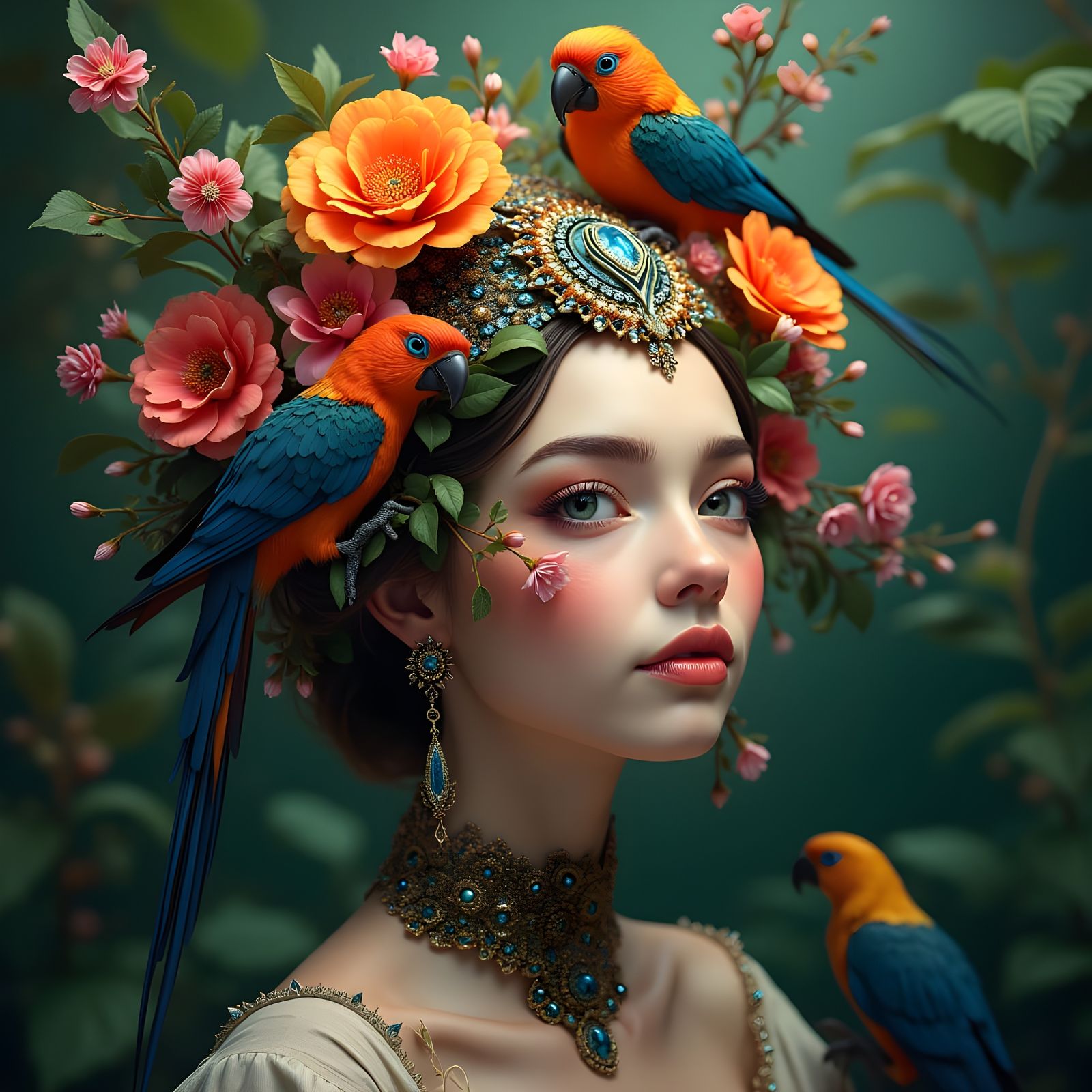 Fantastical Women in Splendid Floral Aviary