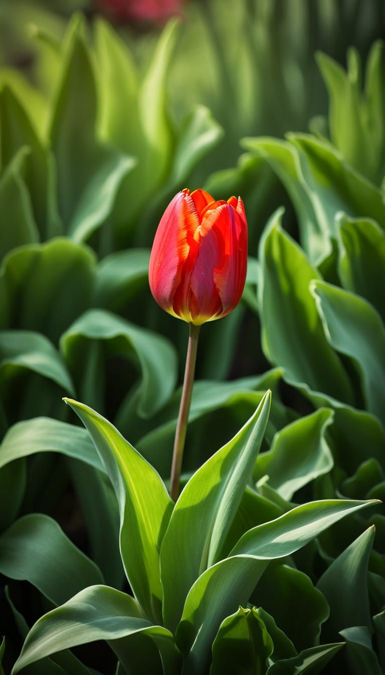 Velvety Red Tulip in Soft Focus