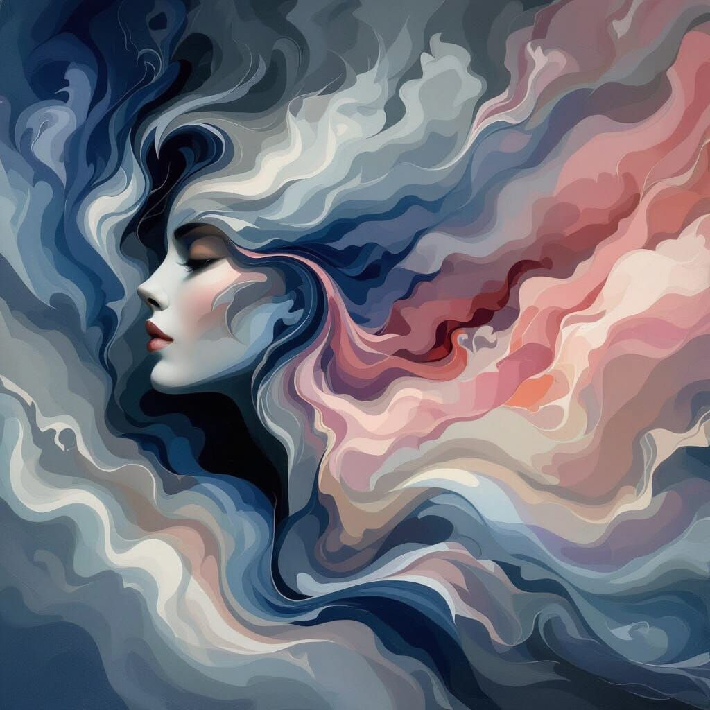 Sorceress Portrait with Surreal, Dreamlike Qualities