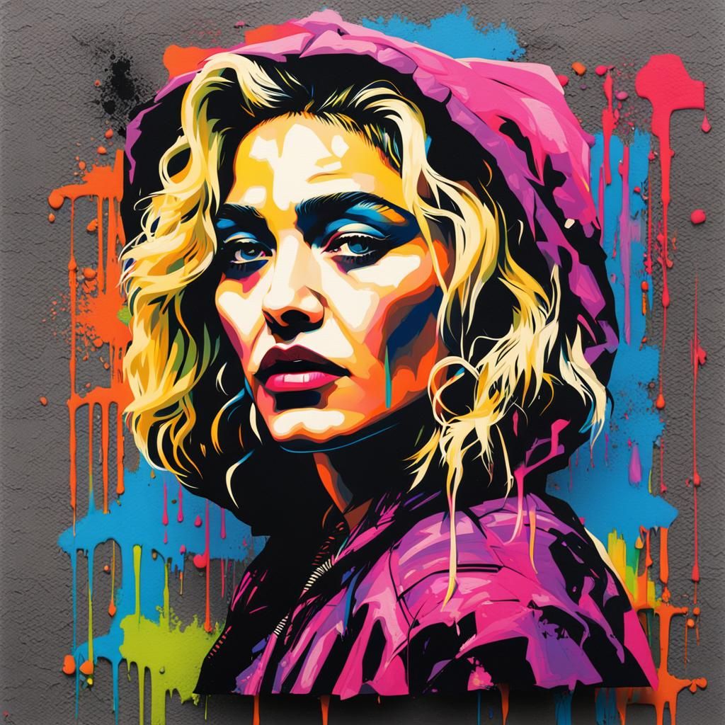 Madonna Graffiti Art Portrait in 1985