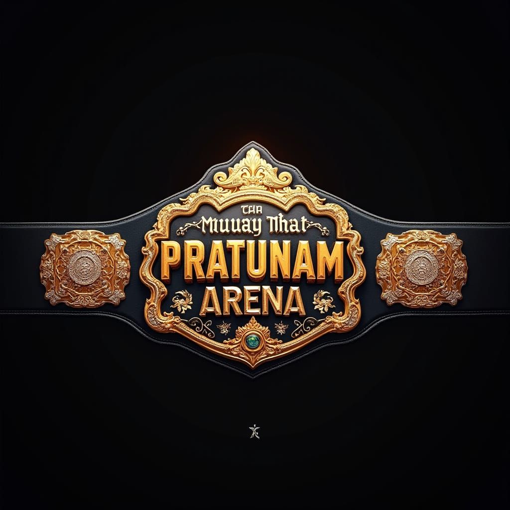 Hyper Realistic Muay Thai Championship Belt in Thai Style