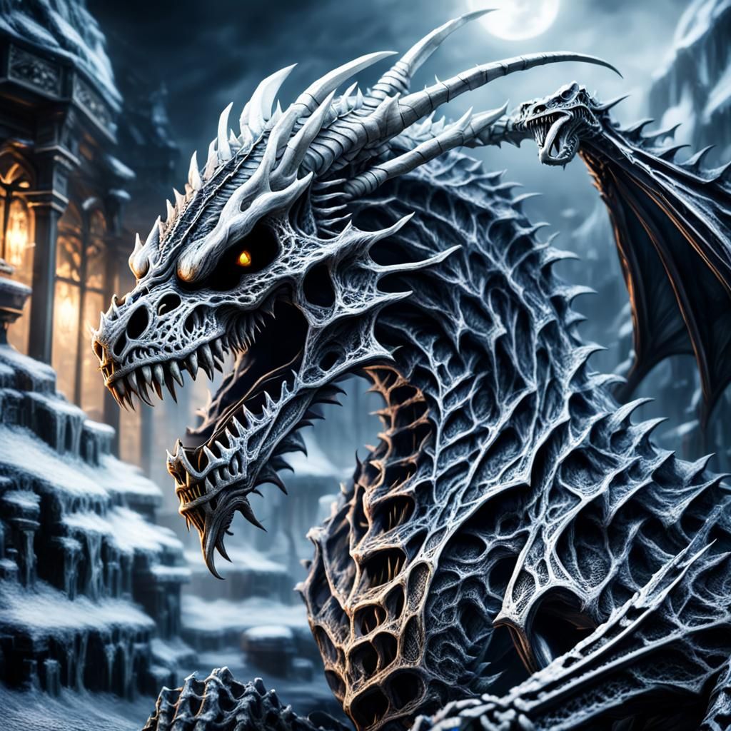 Dark skeleton dragon