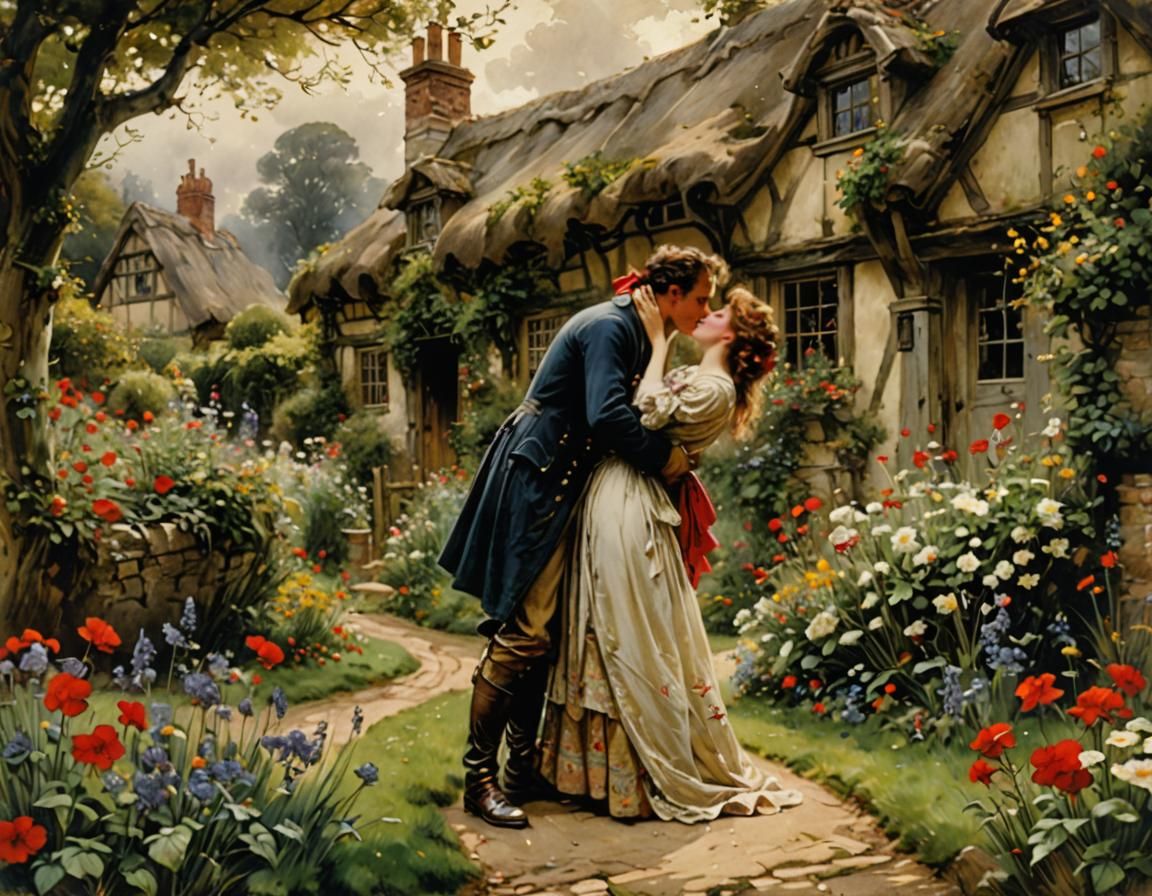 Another couple kissing.