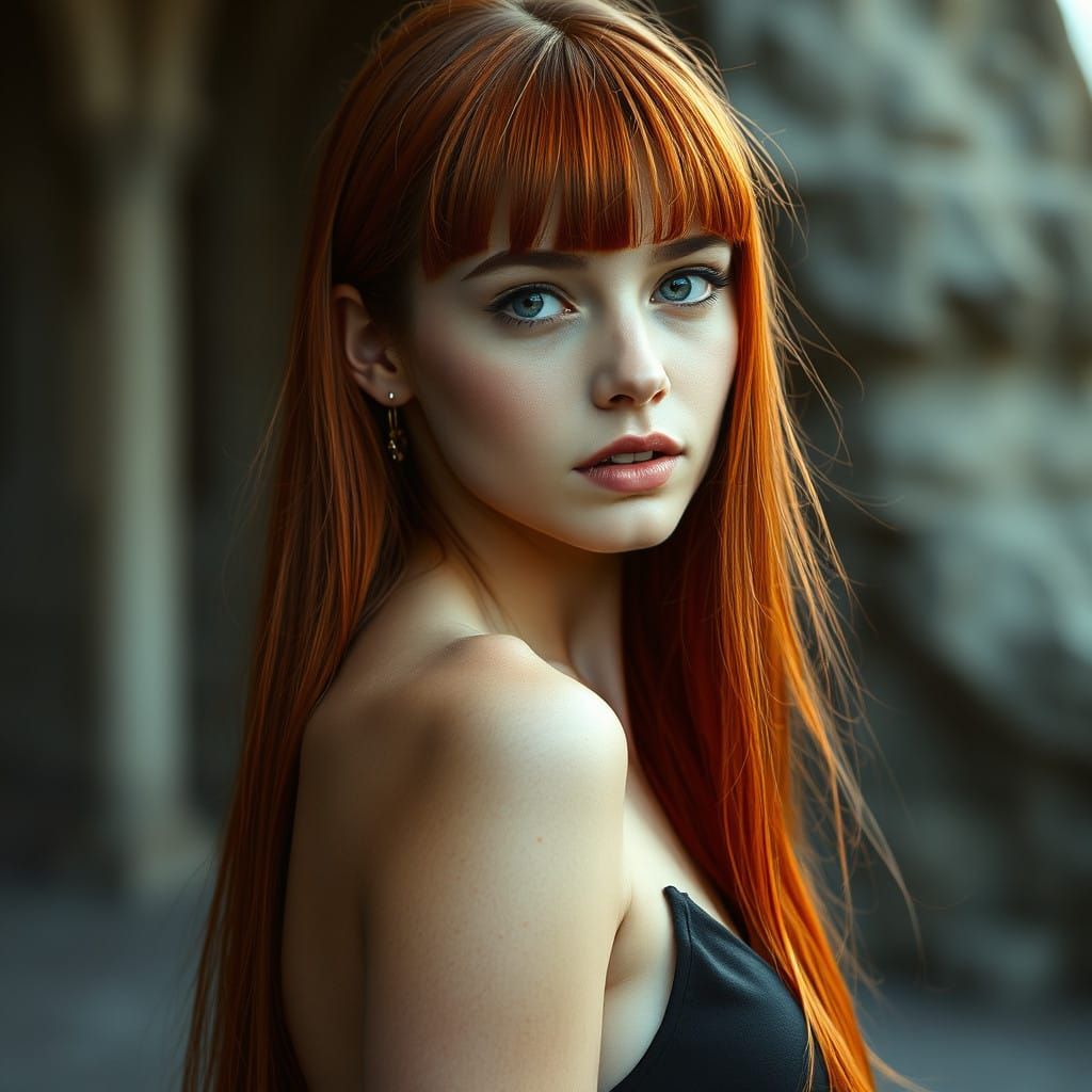 Elegant Young Woman in Cinematic Style