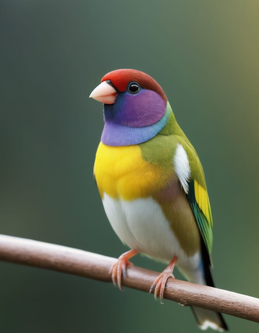 Vibrant Lady Gouldian Finch in Stunning Realism