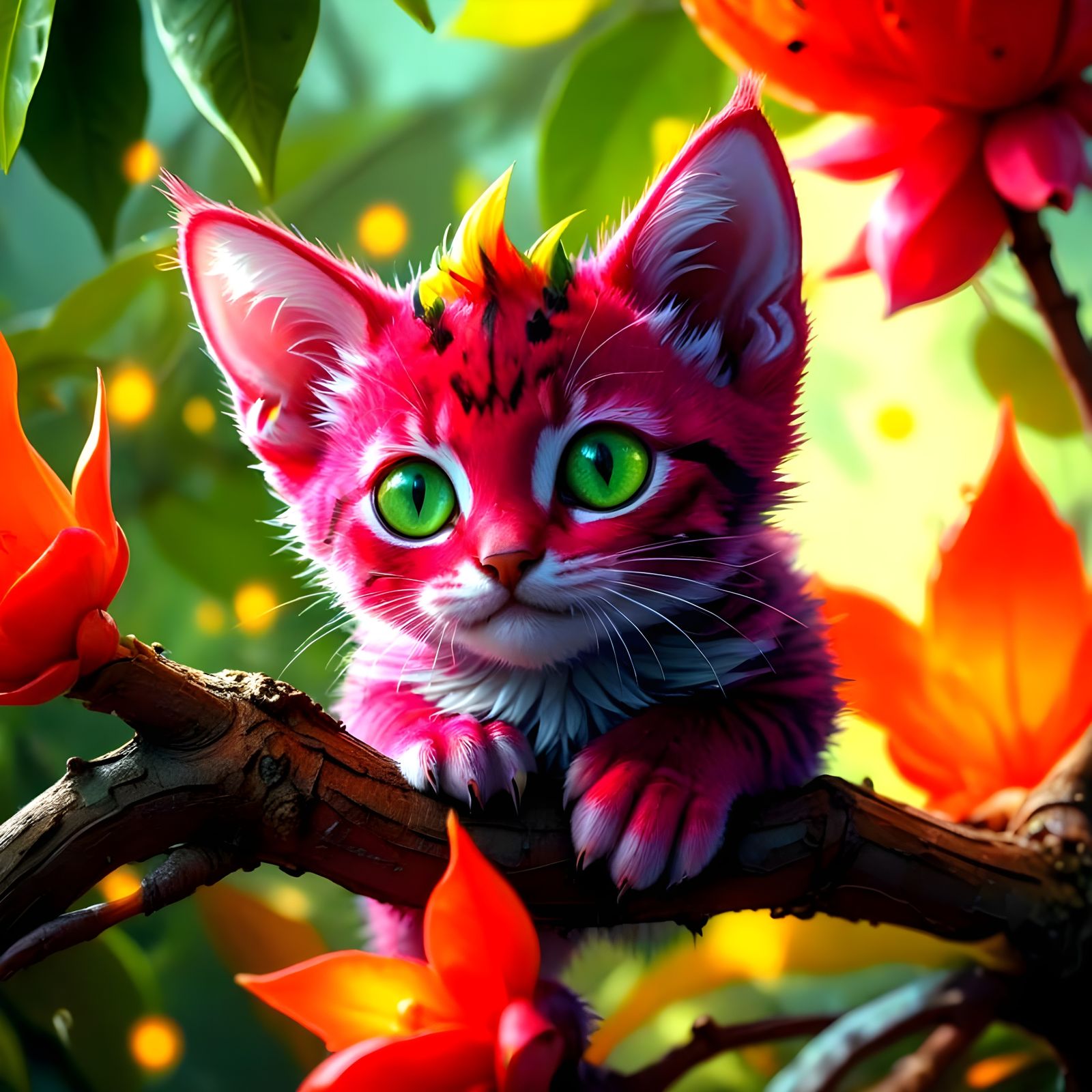 Exotic Feline Masterpiece in a Tropical Oasis