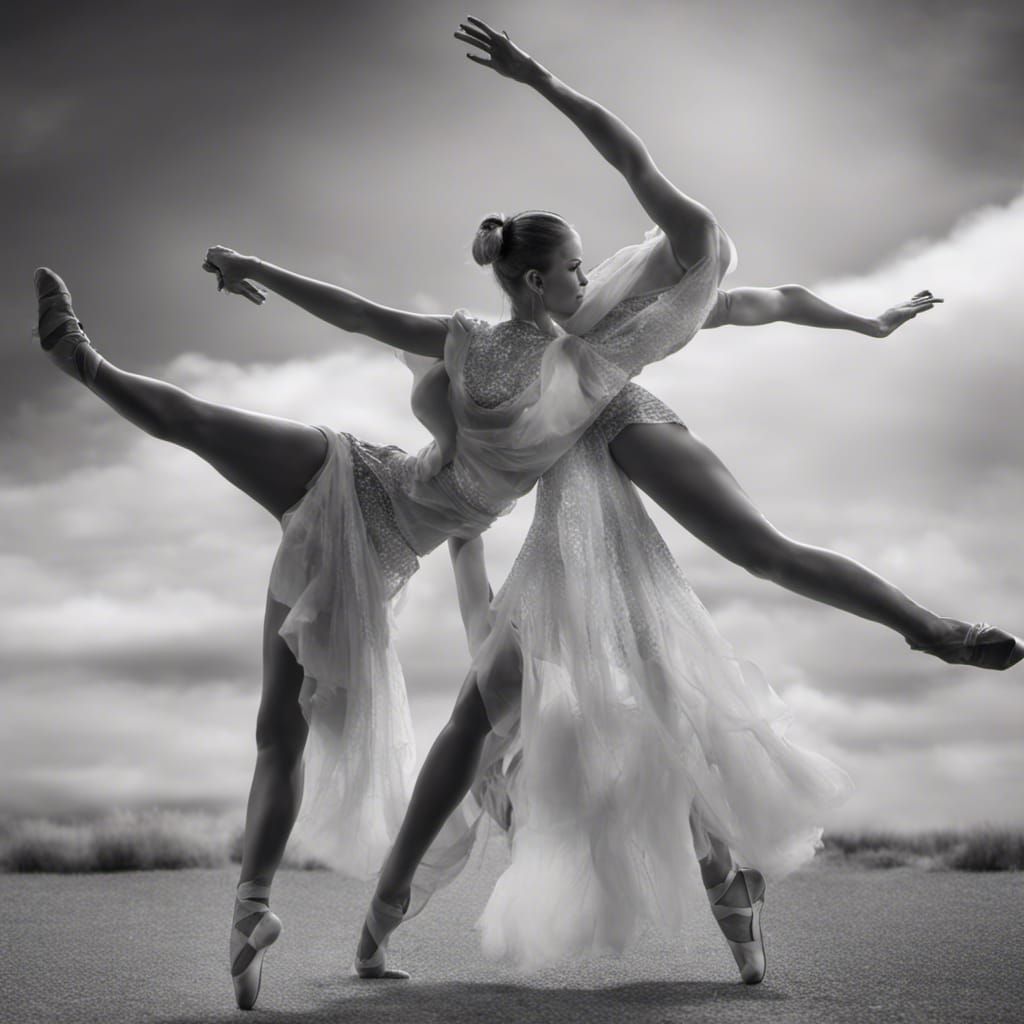 Monochrome Infrared Image of Dancers