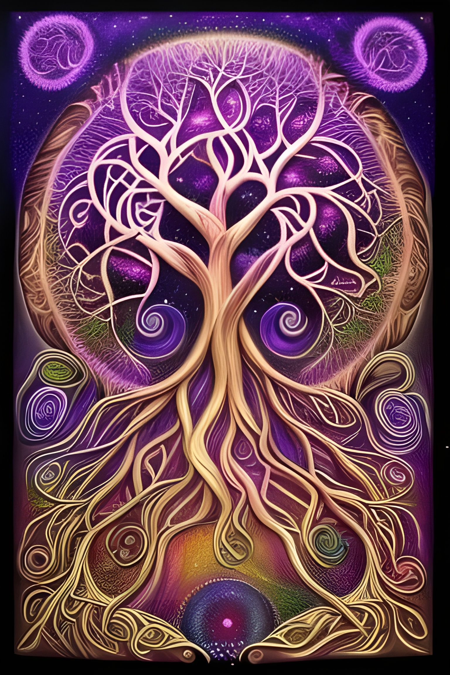 Purple Tree of Life Digital Art