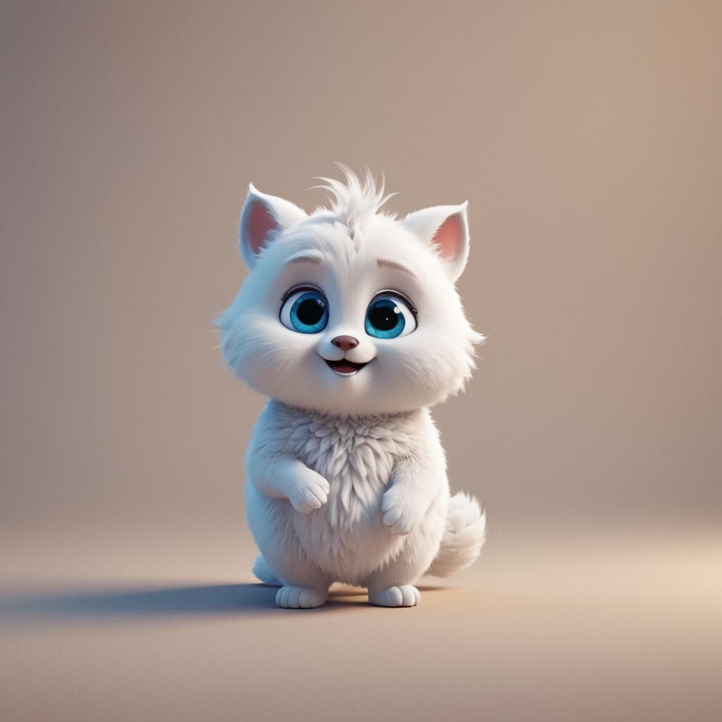 White kitty CGI