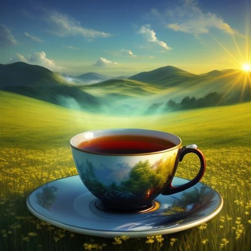 Meadow in a Teacup: Abstract Fantasy Landscape