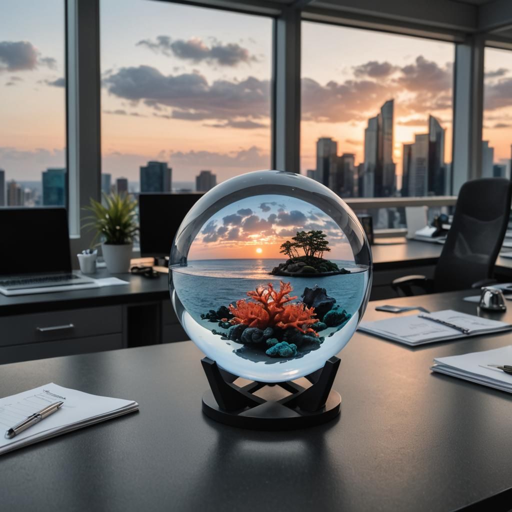 Crystal Ball Reveals Tropical Ocean Sunset