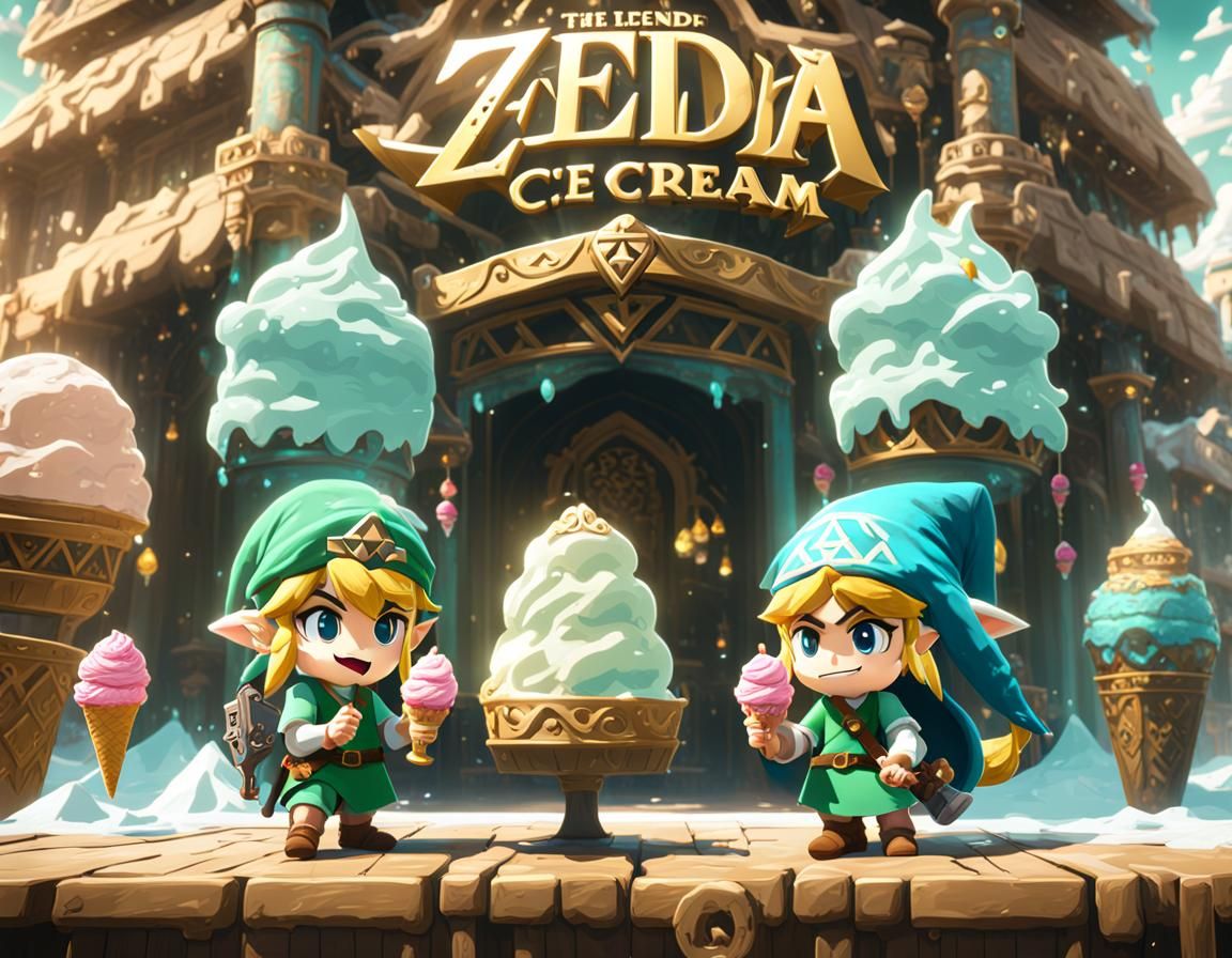 Link from Zelda Eating Ice Cream
