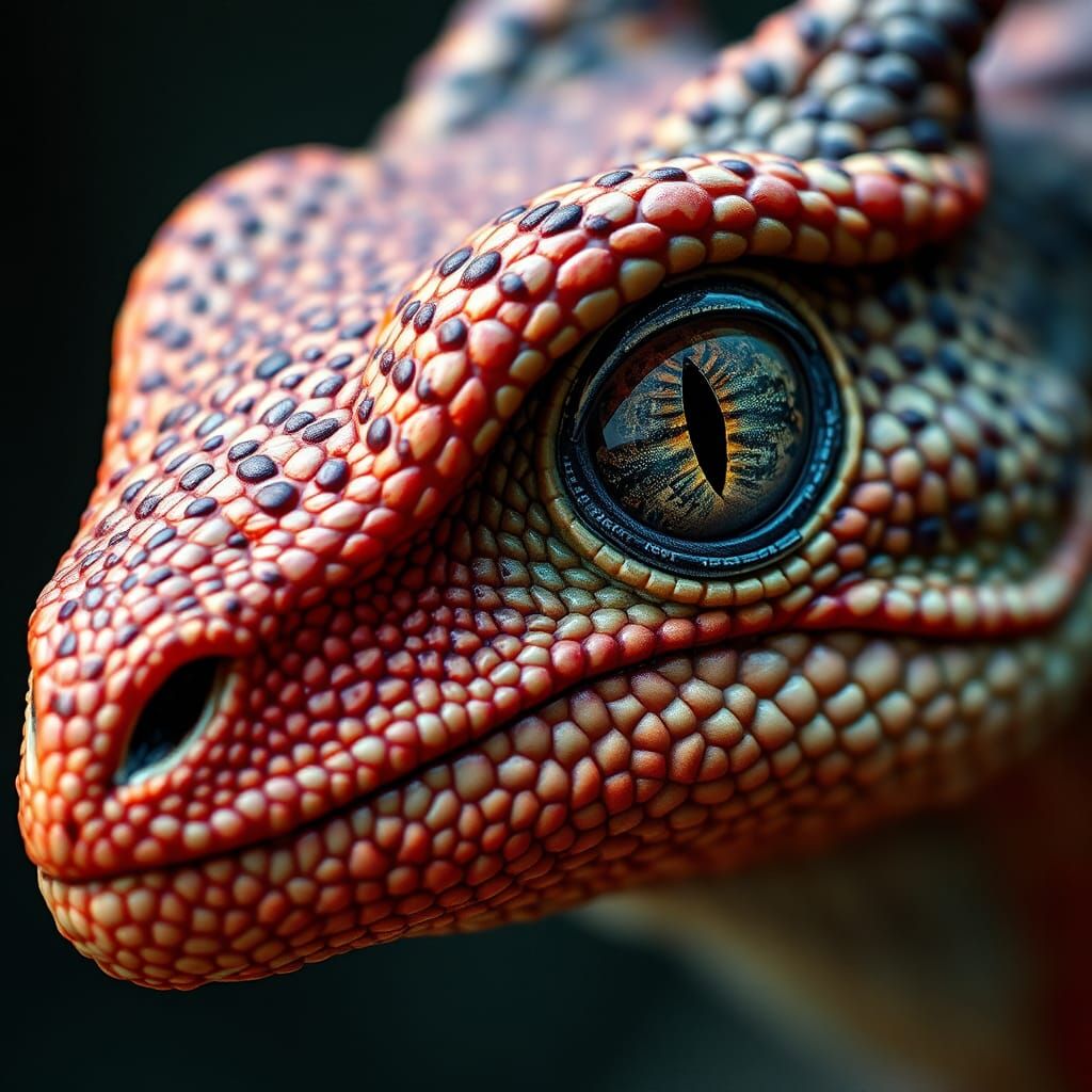 Hyperrealistic Cub Dragon Portrait in Macro 8K