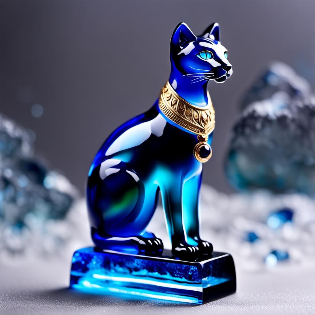 Crystal Bastet Miniature Fantasy Statue