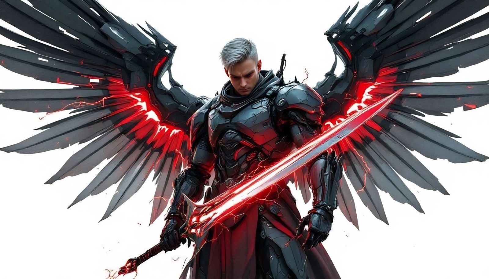 Cyberpunk Supersoldier with Mechanical Wings and Cybernetic ...