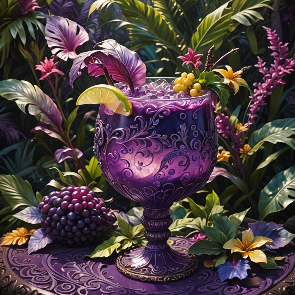 Mystical Colada Morada in Vibrant Fantasy Art