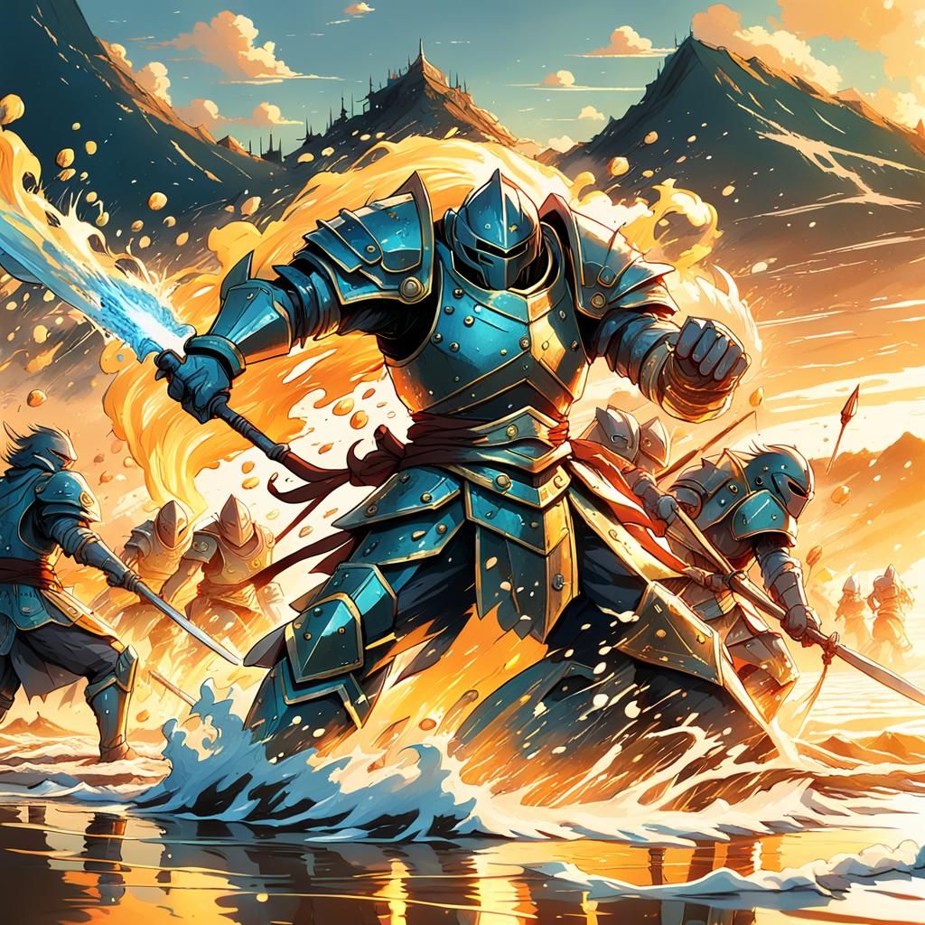 Epic Anime Battle: Earth Knights vs Water Soldiers