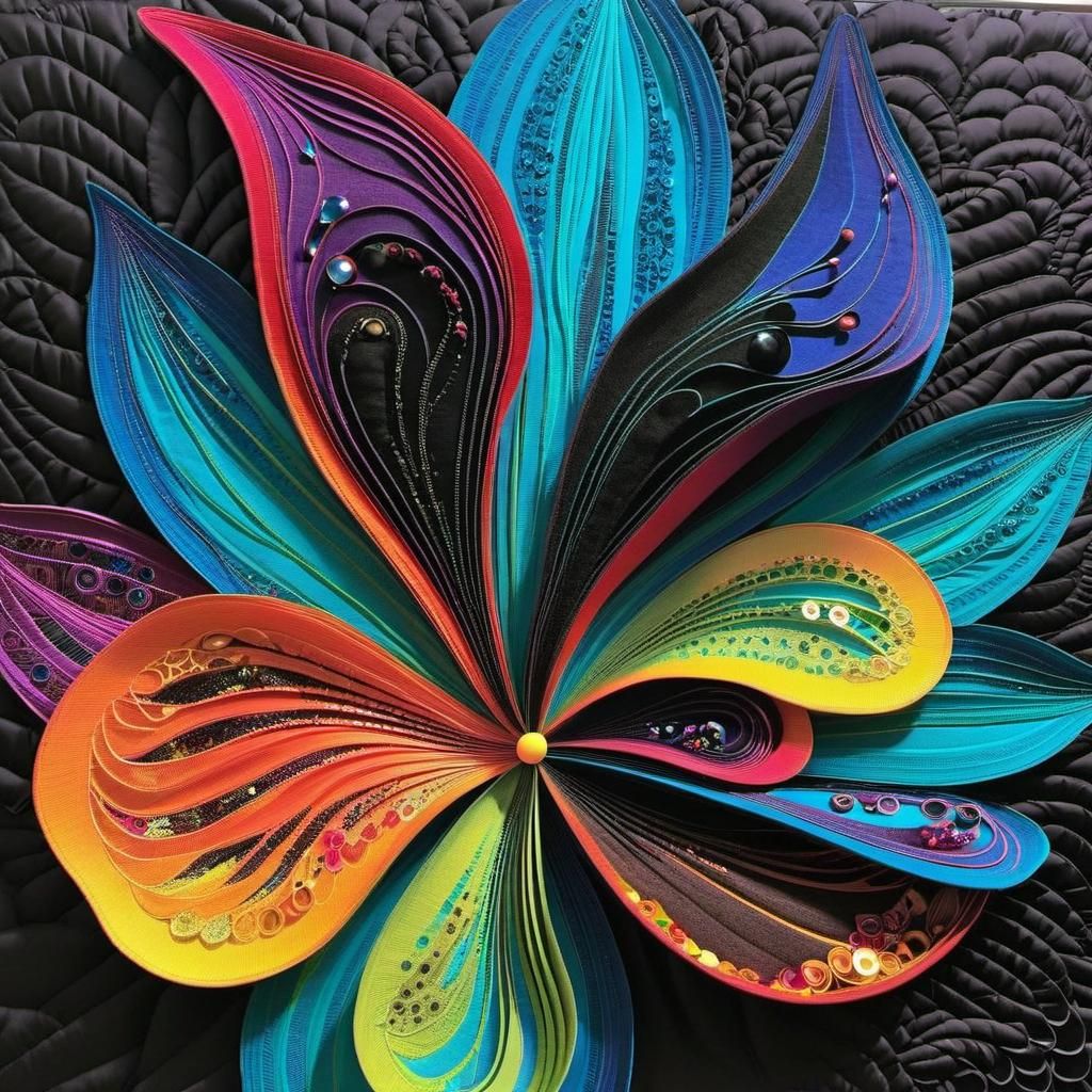 Extravagant Floral Quilt Montage in Mixed Media