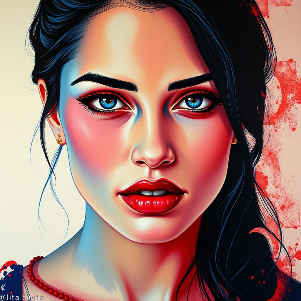 Ethereal Portrait of a Woman in Soft Watercolors and Subtle ...