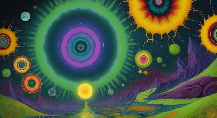 Surreal Alien Landscape in Kaleidoscopic Style