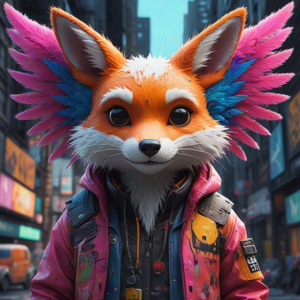 Vibrant Cyberpunk Beast Unleashes Celtic Fury