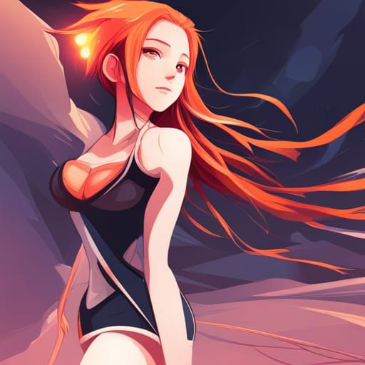 Anime Girl in Starship: Hyperrealistic Splash Art