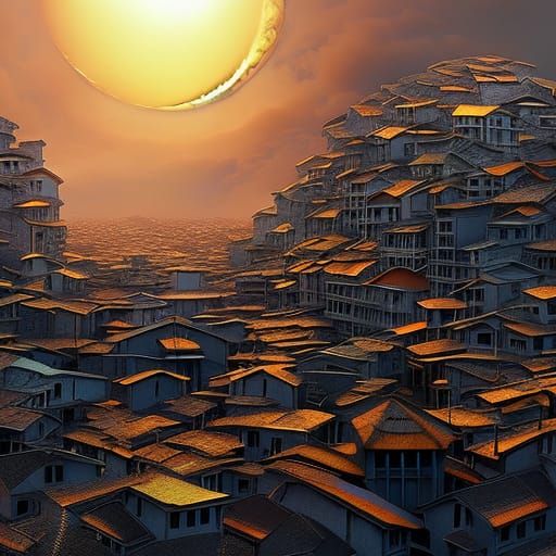 Surreal Houses in Hyperdetailed Digital Art