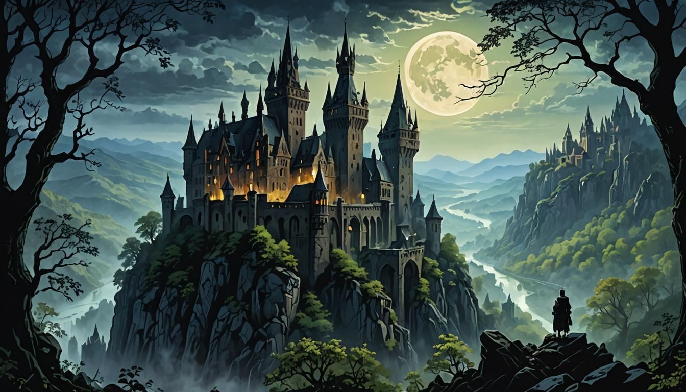 Ethereal Gothic Castle in Mystical Transylvania