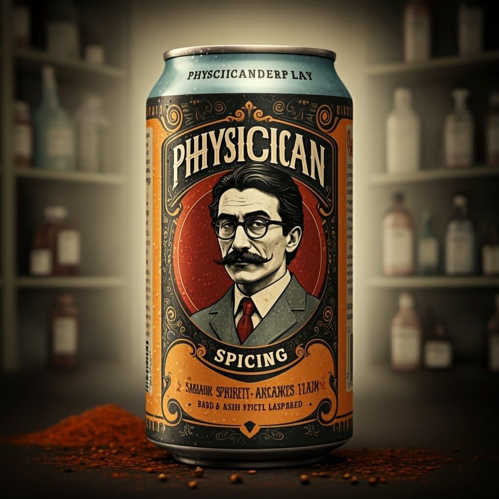 Vintage-Style Soda Can with Distressed Label