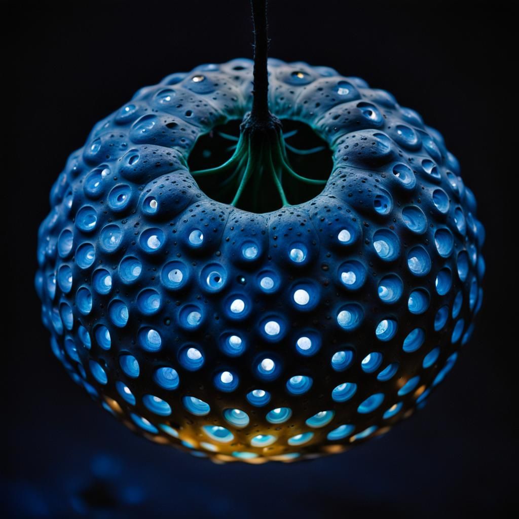 Ethereal Nightmare: Lotus Pod in Iridescent Twilight