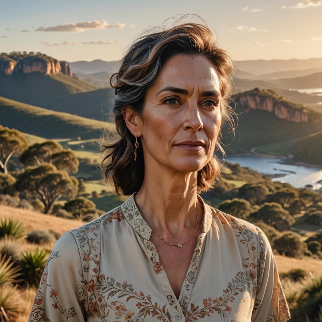 Photorealistic Portrait in Australian Landscape, 8K