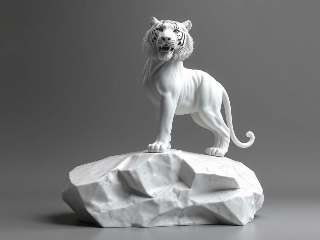 Tiger marble sculpture (fail)