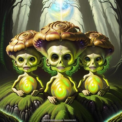 Surreal Alien Life Forms in Psychedelic Fractal Art